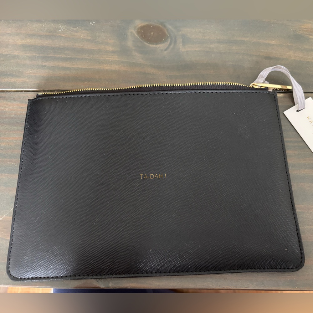 Elegant Black Clutch with Gold Accents